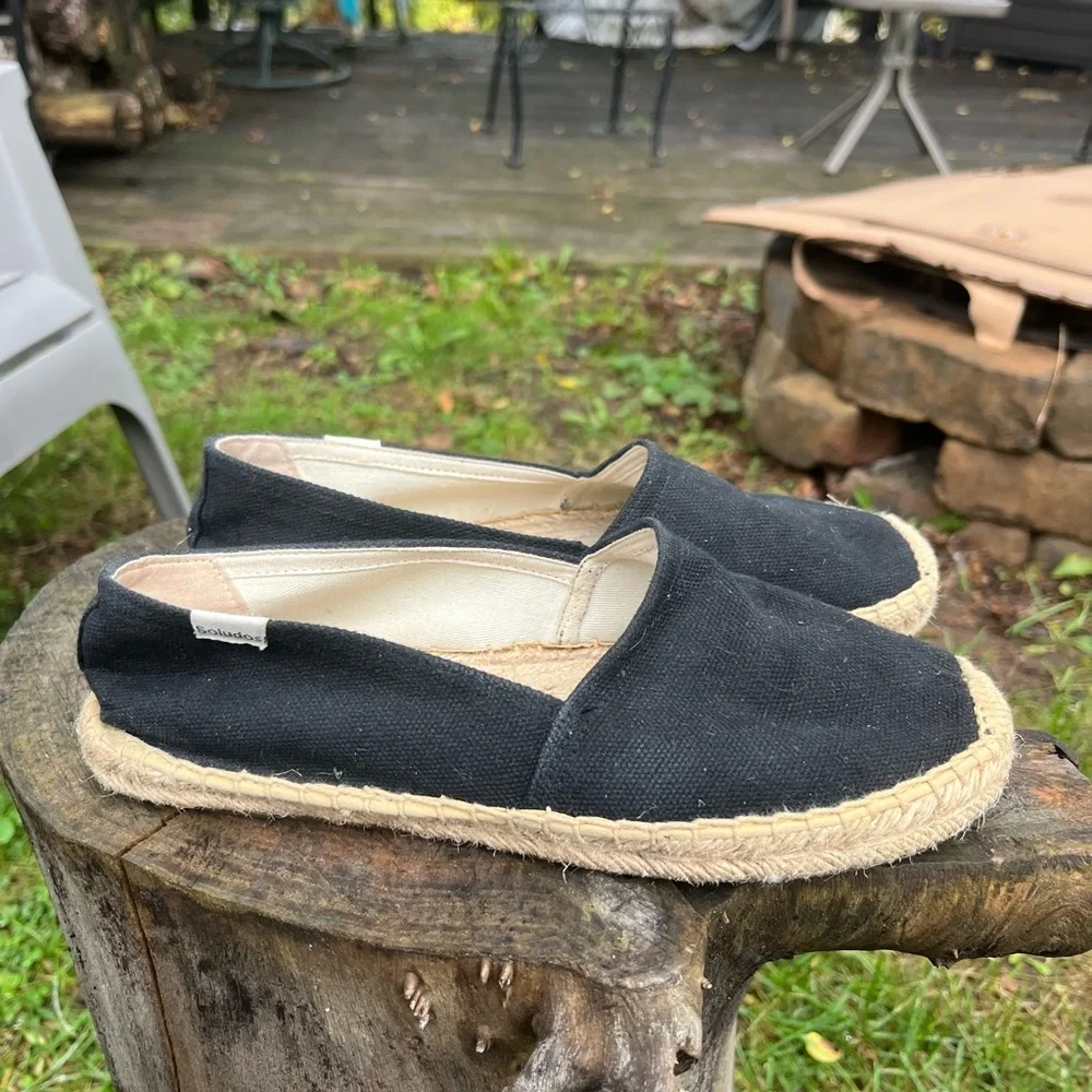 Soludos The Smoking‎ Black Slipper Platform Espadrille Women’s Sz 7.5